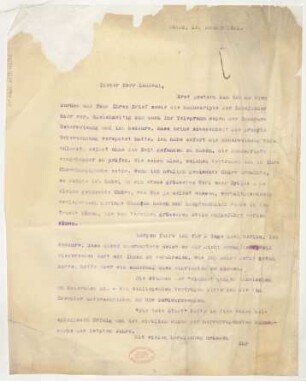 Brief an Erwin Lendvai : 18.01.1921