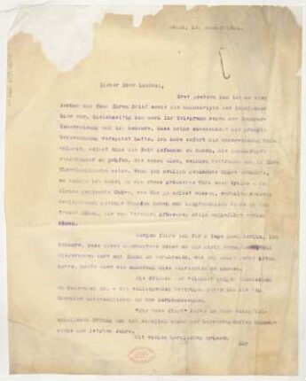 Brief an Erwin Lendvai : 18.01.1921