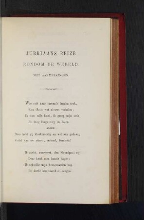 Jurriaans reize rondom de wereld. Met anmerkingen.