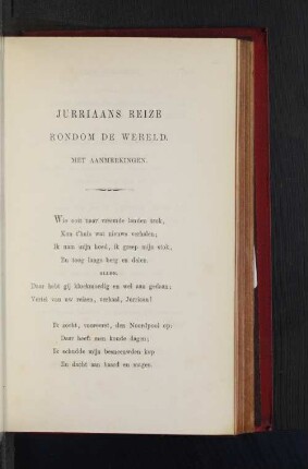 Jurriaans reize rondom de wereld. Met anmerkingen.