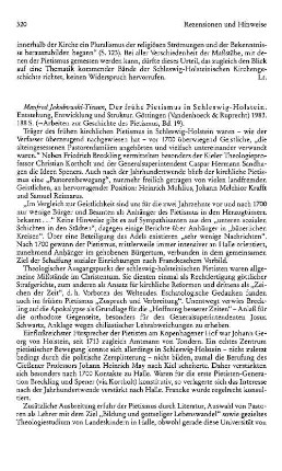 Jakubowski-Tiessen, Manfred :: Der frühe Pietismus in Schleswig-Holstein, Entstehung, Entwicklung und Struktur, (Arbeiten zur Geschichte des Pietismus, 19) : Göttingen, Vandenhoeck & Ruprecht, 1983