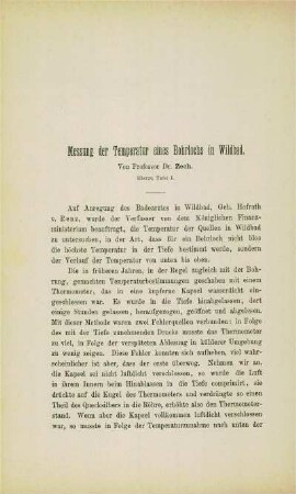 Messung der Temperatur eines Bohrlochs in Wildbad