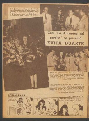 Con "La danzarina de paraíso" se presentó Evita Duarte
