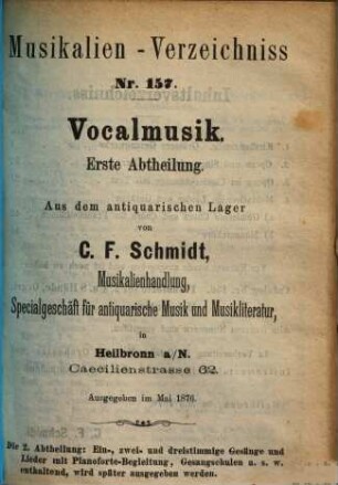 Catalog. 157. 1876