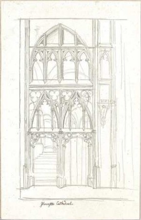 Hoffstadt, Friedrich; Kassette 3: Mappe IV, Portale (1197-1215) - Gloucester Cathedral (Ansicht)
