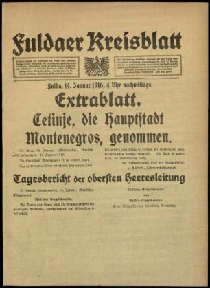 Ausgabe vom Freitag, den 14. Januar 1916.