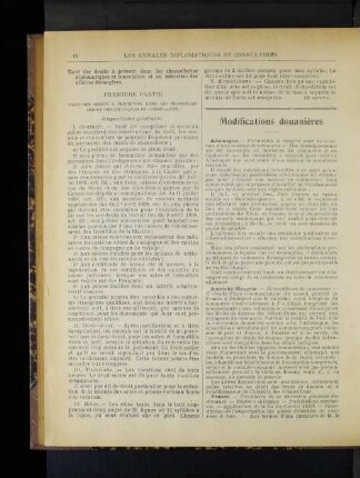 Modifications douanières