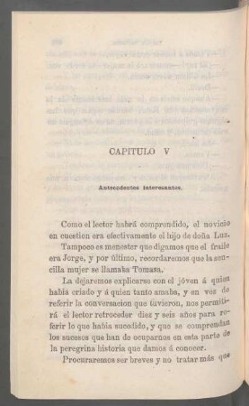 Capítulo V - Antecedentes interesantes.