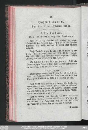 Erster Abschnitt. Von der Eintheilung der Verborum.