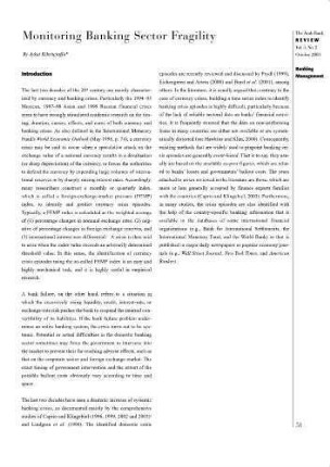 Excessive Risk-Taking, Banking Sector Fragility, and Banking Crises
