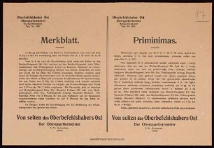 "Merkblatt" über die Einfuhr von Druckerzeugnissen