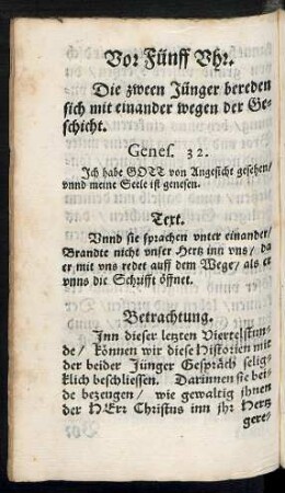 Vor Fünff Uhr.