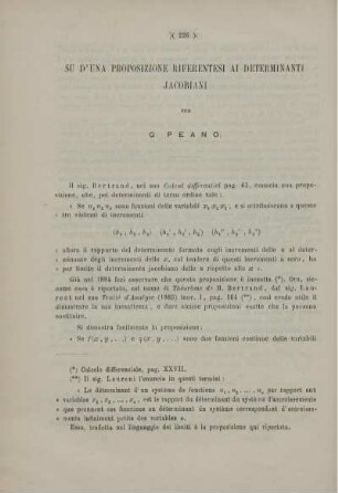 Su d'una proposizione riferentesi ai determinanti Jacobiani.