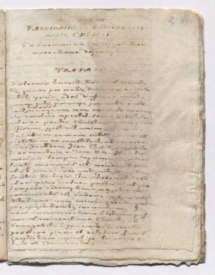 Historia passionis et resurrectionis CHRISTI. Ex harmonia evangelistarum narratione deprompta. [Mitte 16. Jh.]