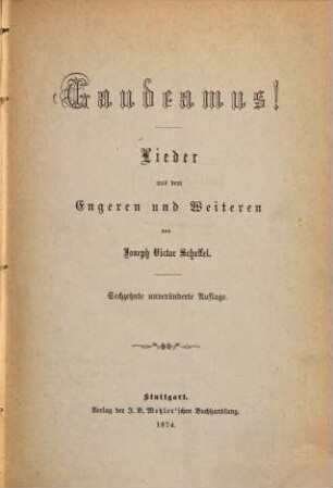 Gaudeamus! : Lieder aus dem Engeren und Weiteren