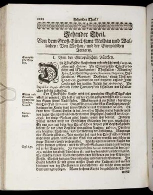 I. Von der Europäischen Türckey.