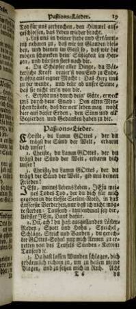 Paßions-Lieder. - Oster-Lieder.