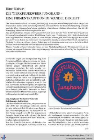 Die Werkfeuerwehr Junghans – eine Firmentradition im Wandel der Zeit.