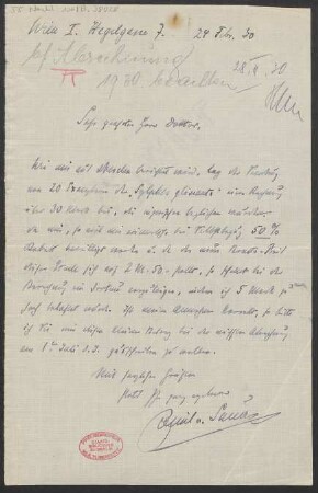 Brief an Ludwig Strecker an B. Schott's Söhne : 24.02.1930
