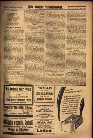 Zweite Ausgabe vom Donnerstag, den 19. August 1926.