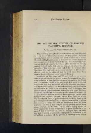 The Voluntary System of english national Defence