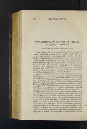 The Voluntary System of english national Defence
