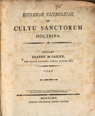 Ecclesiae Catholicae De Cultu Sanctorum Doctrina