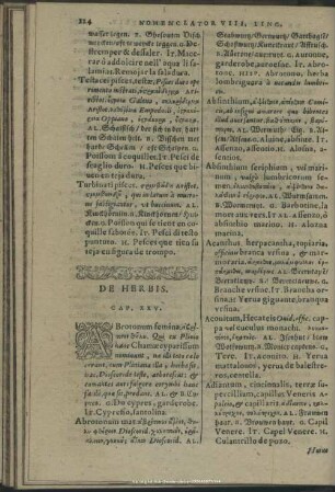 De Herbis. Cap. XXV