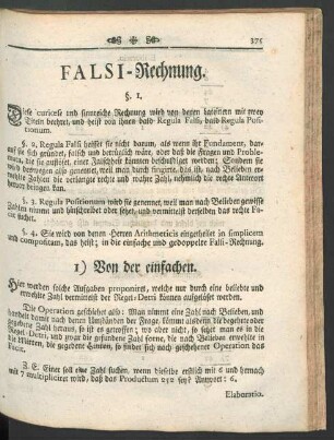 FALSI-Rechnung.