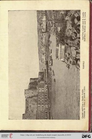 Napoli – Castel dell’Ovo e Santa Lucia. – Château de l’Ovo et Sainte Lucie. – Dell’Ovo Castle and S. Lucia. – Dell’Ovo Schloss und S. Lucia.
