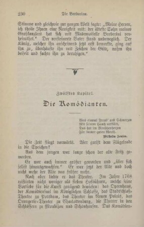 Zwölftes Kapitel. Die Komödianten