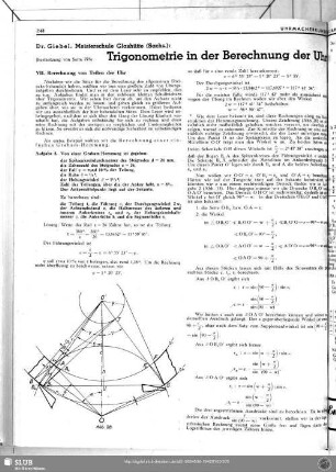 Trigonometrie in der Berechnung der Uhr (Fortsetzung von Seite 223)
