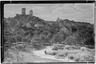 Rudelsburg und Saaleck, Rudelsburg, Blick von der Brücke in Saaleck