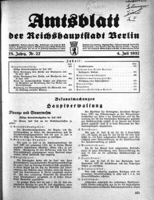 1937,27: Nr. 27, 4. Juli 1937