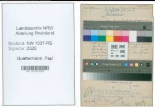 Entnazifizierung Paul Goettermann , geb. 00.00.0000 (Stadtinspektor)