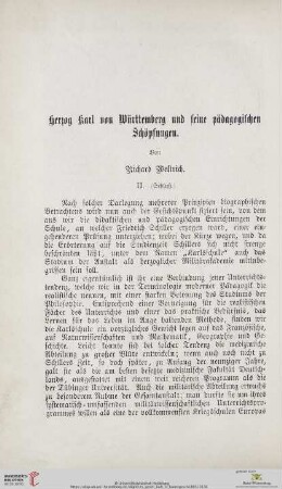 Herzog Karl von Württemberg und seine pädagogischen Schöpfungen, 2