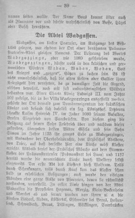 Die Abtei Wadgassen.