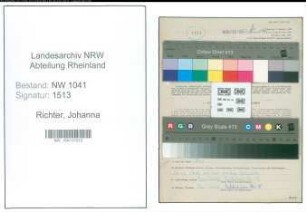 Entnazifizierung Johanna Richter , geb. 09.01.1915 (Krankenschwester)