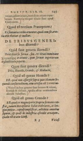 De Tribus Generibus dicendi?