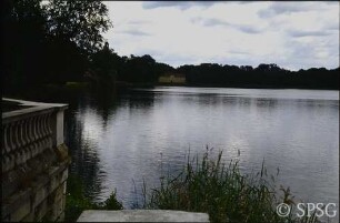 Potsdam, Neuer Garten, Blick über den Heiligen See auf das Grüne Haus.