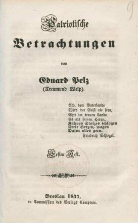 Heft 1: Patriotische Betrachtungen