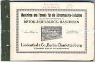 Maschinen und Formen für die Zementwaren-Industrie unter besonderer Berücksichtigung von Beton-Hohlblock-Maschinen