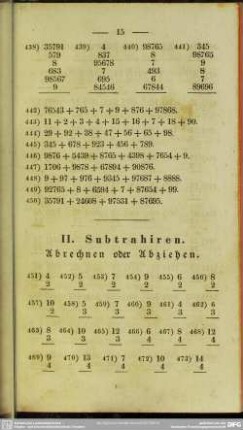 II. Subtrahiren. Abrechnen oder Abziehen