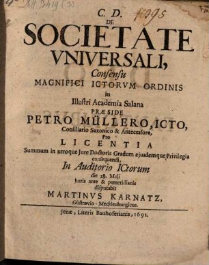 De Societate Universali