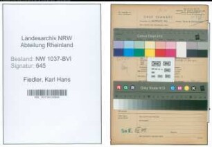 Entnazifizierung Karl Hans Fiedler , geb. 08.06.1908 (Postschaffner)