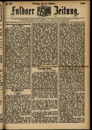 Ausgabe vom Dienstag, den 15. Oktober 1889.