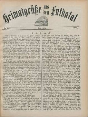 10.1915: Heimatgrüße aus dem Fuldatal
