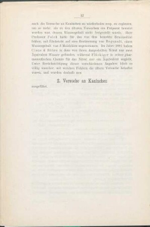 2. Versuche an Kaninchen