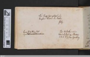 Eintrag von Isaak von Sinclair im Stammbuch Johann Caspar Camerer