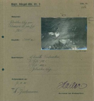 Foto eines gedeckten Weges vom "Schwarzen See" zur "Höhe 986,5" (Luftbild)